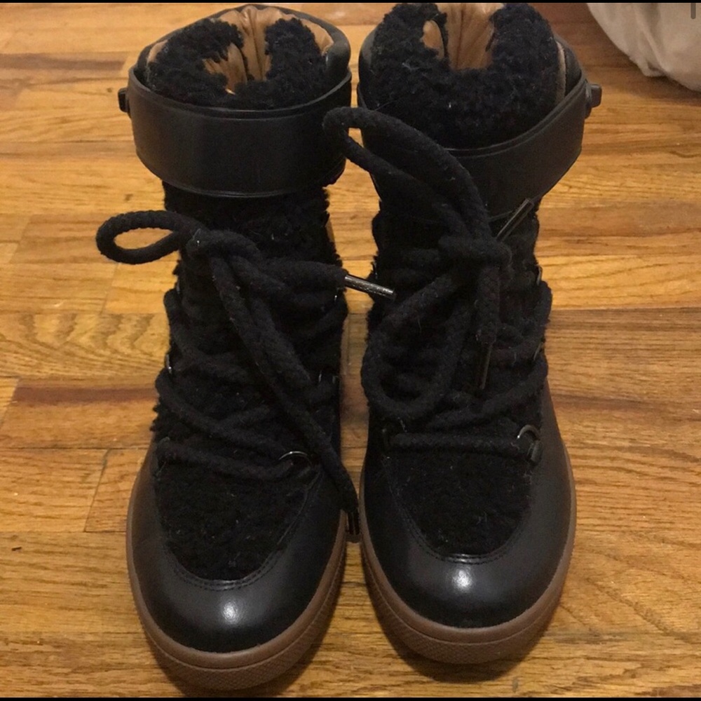 Coach leather and shearling boots